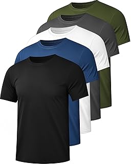 Kinglaman 1/5 Pack Mesh Workout Shirts ...